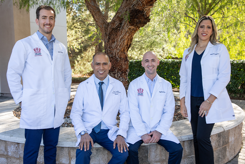 Group photo of the four doctors in the practice at Redlands Family Dental Care